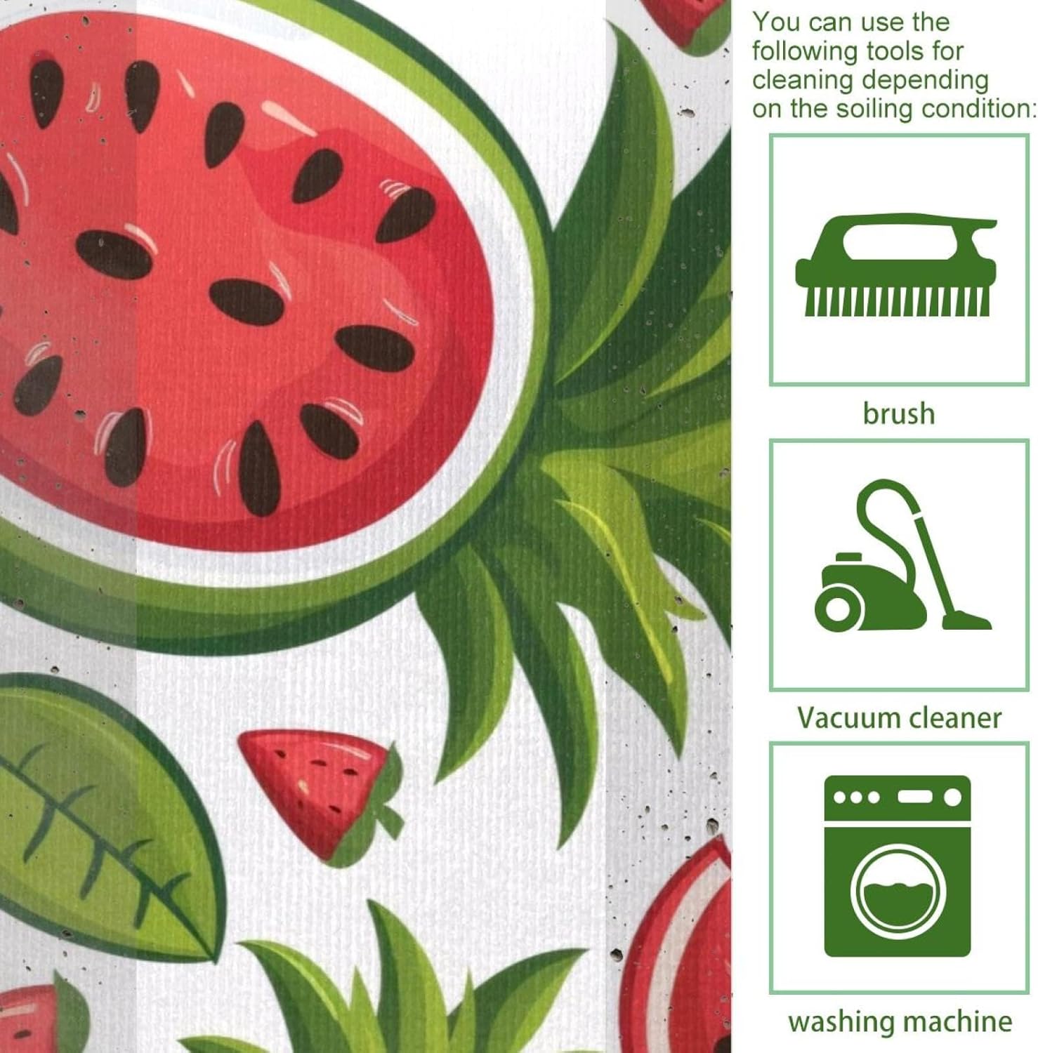 Kitchen Rugs Anti Fatigue, Fruit Watermelon Strawberry Pineapples Non Skid Cushioned Kitchen Mats and Rugs, Comfort Standing Mat Pads, 2 PCS Kitchen Runner Rug, Washable, Absorbent