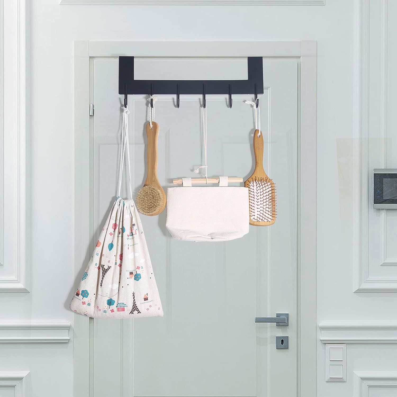 Crаzу Dеаlѕ SKOLOO Over The Door Hook - 6 Hooks, Metal Door Rack for Entryway, Over The Door Towel Hook for Bathroom, Black Door Hanger for Coat, Towel, Backpack ❤ Crаzу Dеаlѕ SKOLOO Over The Door Hook - 6 Hooks, Metal Door Rack for Entryway, Over The Door Towel Hook for Bathroom, Black Door Hanger for Coat, Towel, Backpack