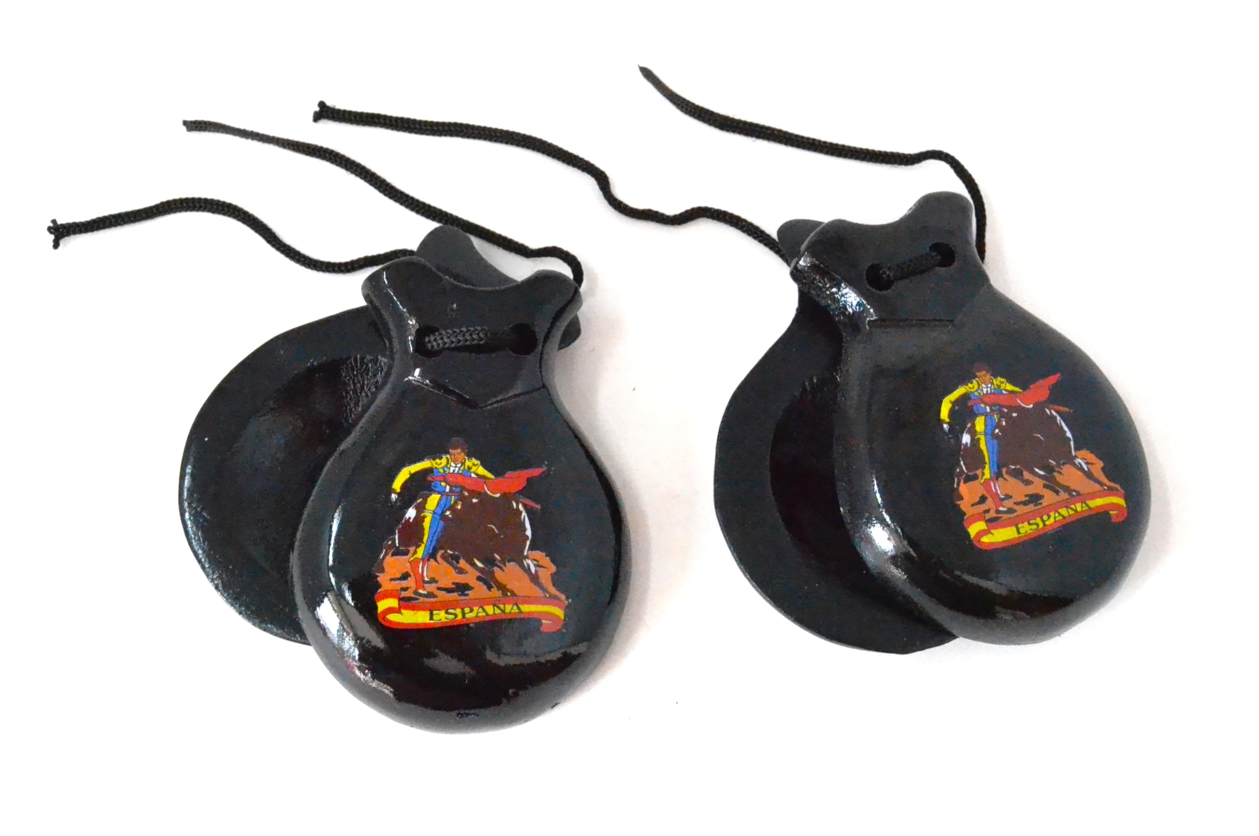 SPANISH BLACK CASTANETS FOR ADULTS. CASTANETS FLAMENCO DANCE. made of solid wood. super torro - Image 4