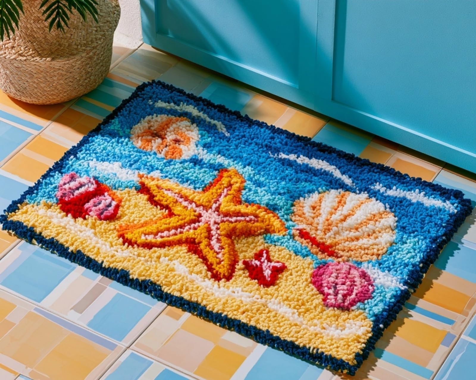Wallphantom Latch Hook Rug Kits for Adults Beginners,Starfish and Seashells