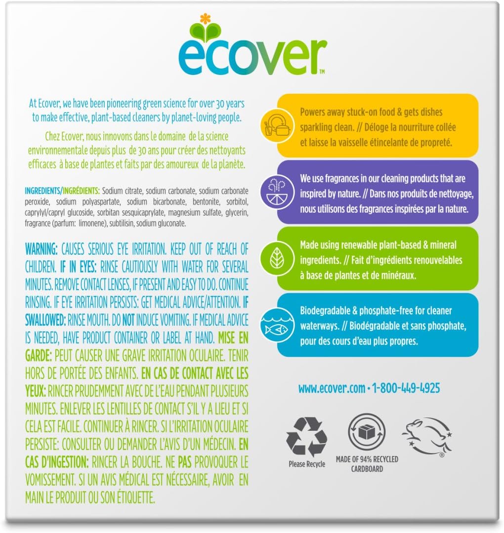 Ecover Automatic Dishwasher Soap Tablets, Citrus, 25 Count (Pack of 6) - Packaging May Vary
