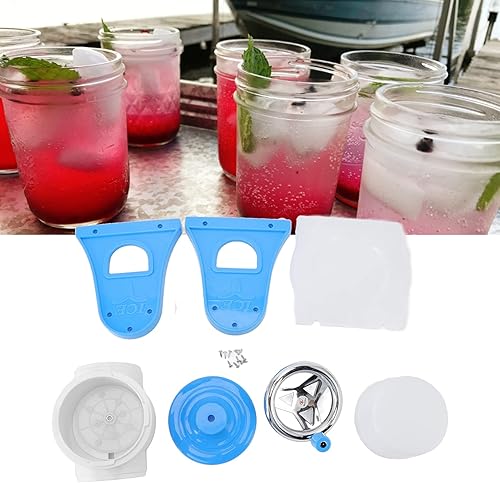 Miniatura 7 de Máquina de hielo afeitada con manivela de acero inoxidable, trituradora de hielo portátil para el hogar, la cocina, el restaurante (azul)