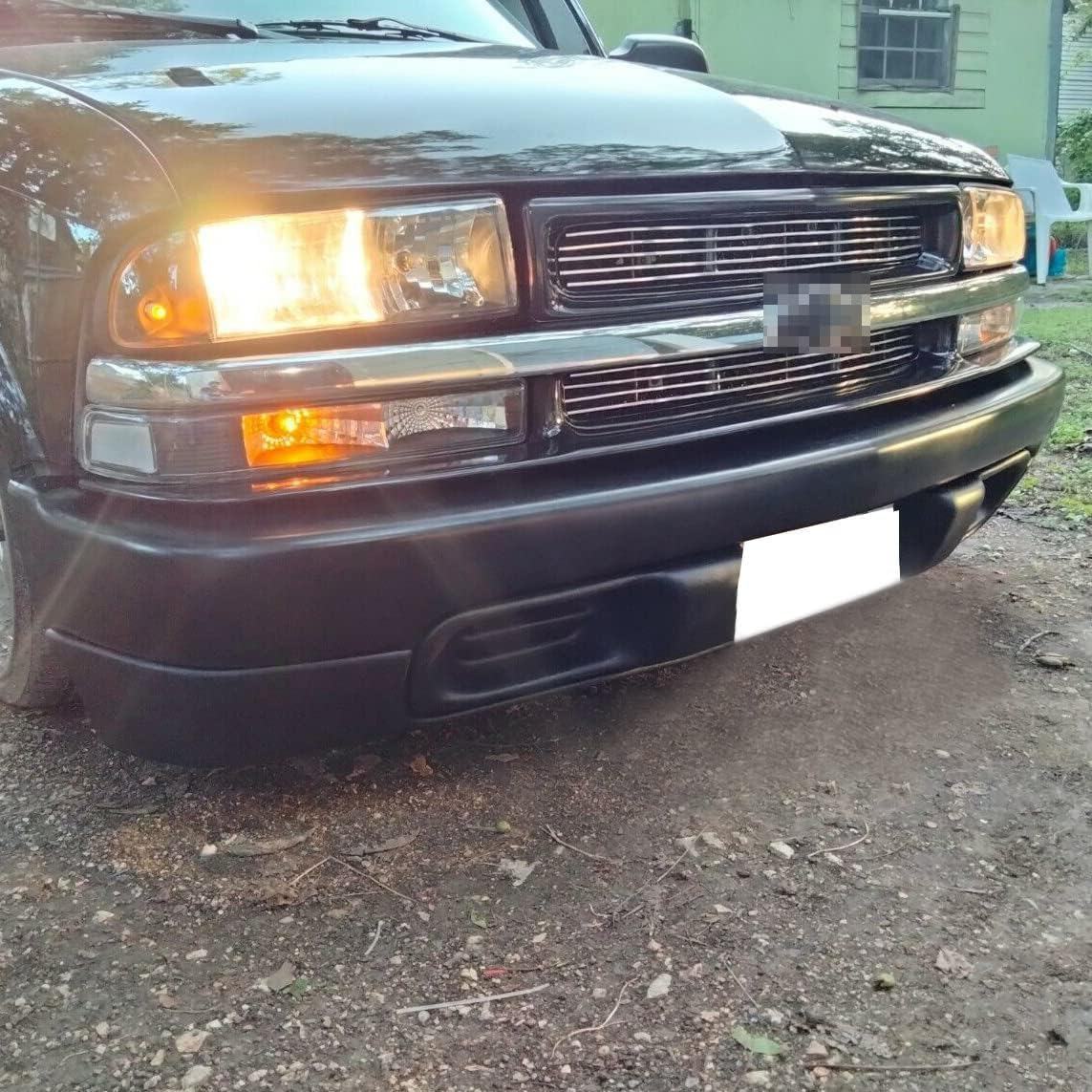 HECASA Front Bumper Face Bar Compatible with 1998-2004 Chevrolet S10 1998-2005 Blazer GM1002367 15007660 Steel Black W/O Molding Holes