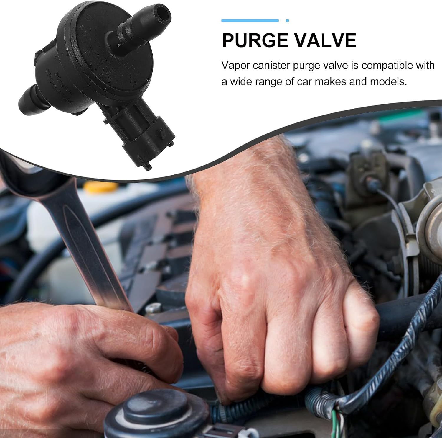 Precision Engineered Vapor Canister Purge Valve Solenoid for Car Evaporative System Replacement, Black Plastic Auto Purge Control Valve Ensuring Proper Function