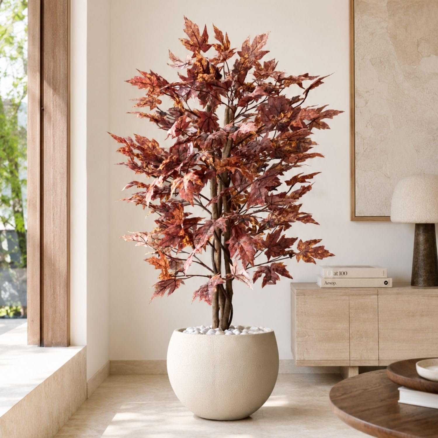MASON HOME Artificial Canadian Maple Plant Without Pot - 4 Feet | Realistic - Trees - Flowers | Indoor Tropical | Home - Shop - Office | Gifting - Décor - Ambience - Durable | No Maintenance-image-28