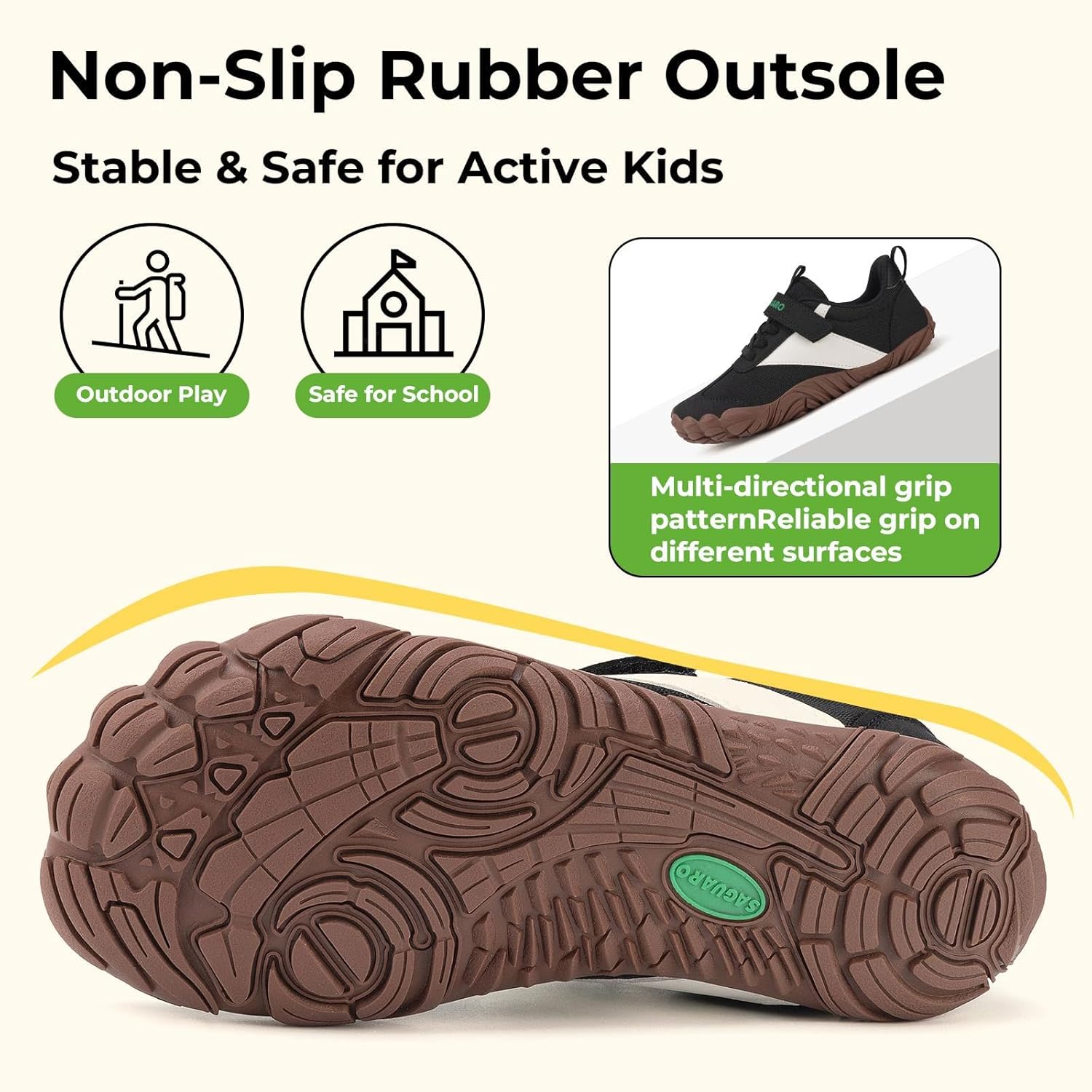 SAGUARO Kids' Barefoot Shoes Wide Toe Box Zero Drop Sneakers Non-Slip Minimalist Shoe - Image 7