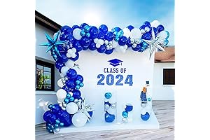 Penn State Blue and White Graduation Balloons Garland Arch Kit