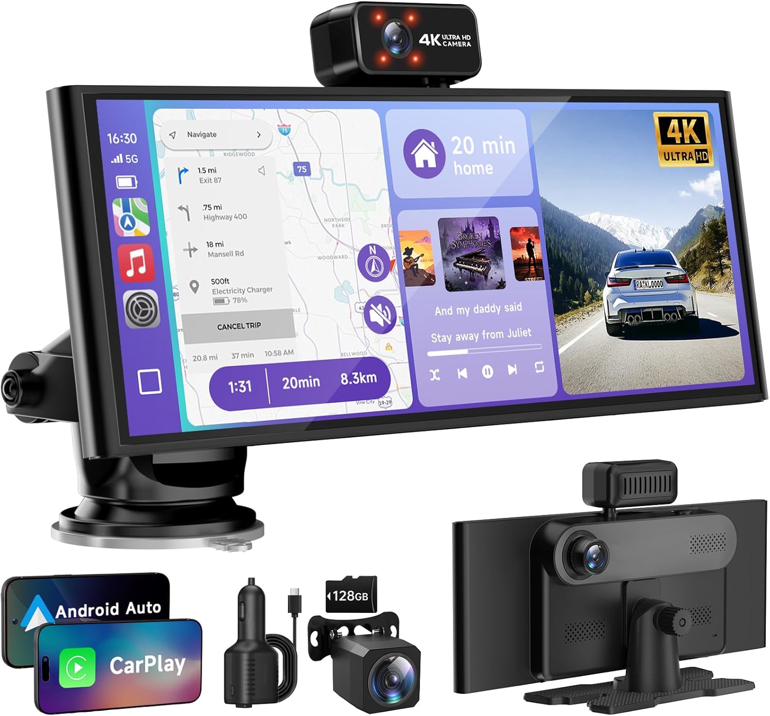 CarPlay & Android Auto car tablet with 10.26" screen