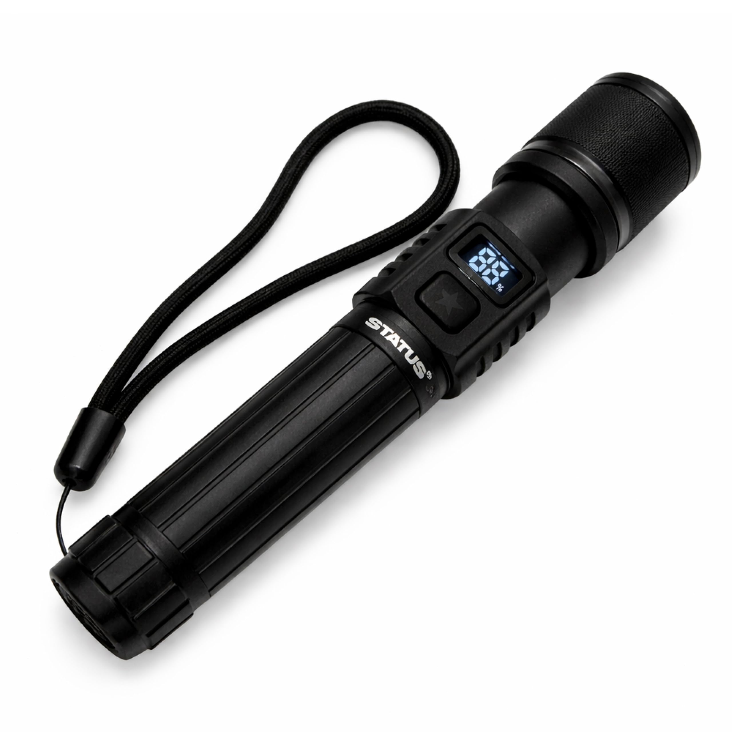 Status Rechargeable LED Aluminium Torch with 5 Light Modes, Adjustable Beam Focus and USB-C Charging Cable, 660 Lumen High Output for Outdoor and Emergency Use, Black (SBART18001PB10)