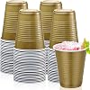 Zubebe 100 Pack 18oz Gold Cups, Disposable Plastic Cups Large Drinking for Wedding, Graduation Party, Beer Taste Serving, Snacks Samples and Tastings