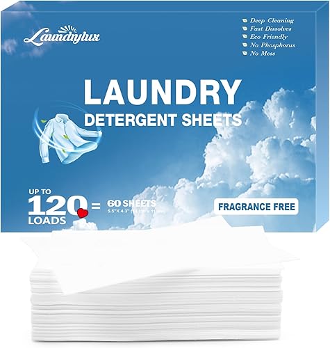 LAUNDRYLUX Hojas de detergente para ropa, tiras de detergente ecológicas e hipoalergénicas, ingredientes naturales, ultraconcentradas, listas para