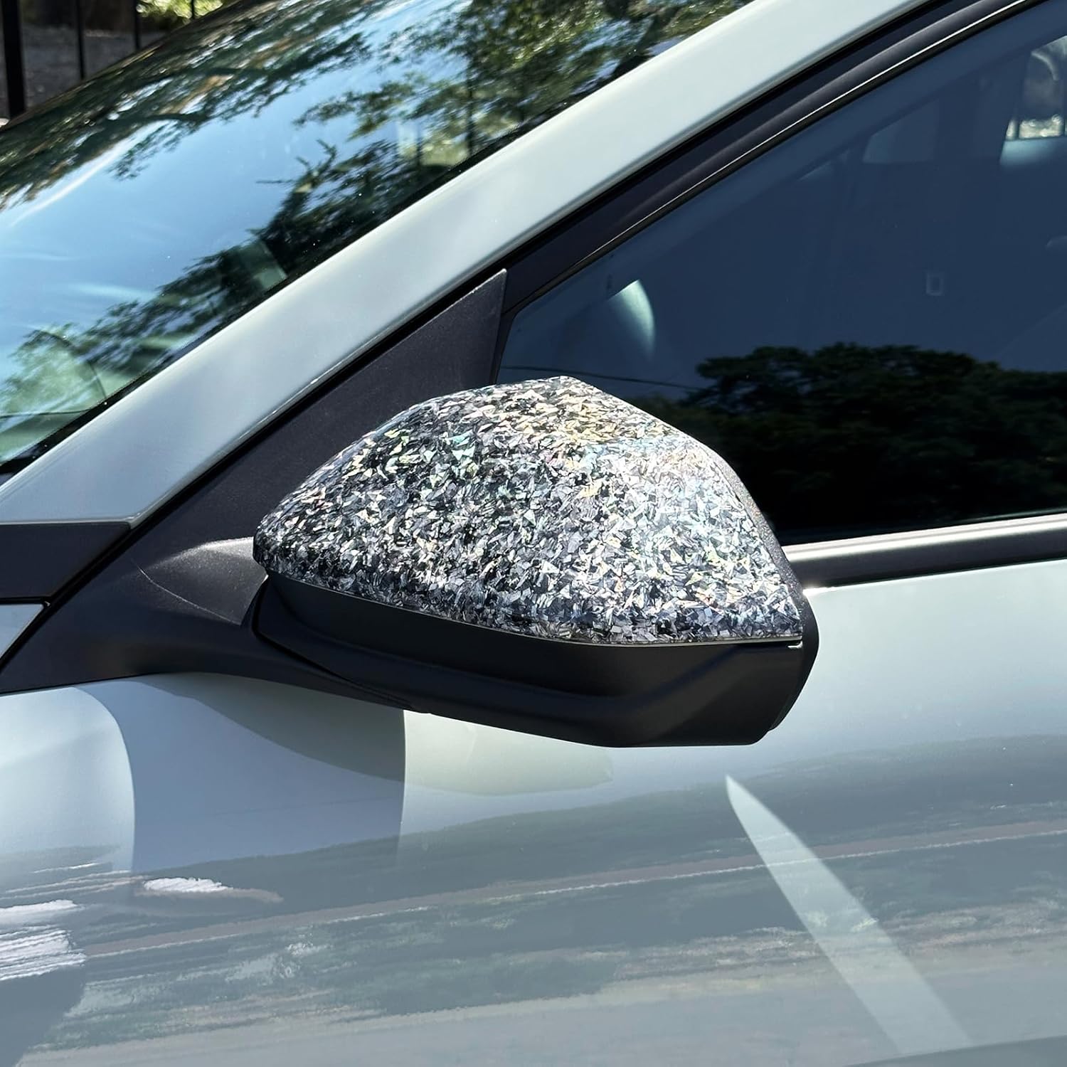 ABS Car Exterior Mirror Cover Side Rear View Mirror Covers Caps Compatible with Kia K4 2025-2026 Accessories (Laser Style)