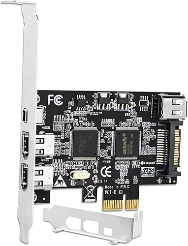 Tarjeta de expansión PCIE Firewire 400 1394A de 4 puertos, Texas Instruments TI TSB43AB23, Plug and Play en PC de escritorio Windows y MAC, 3