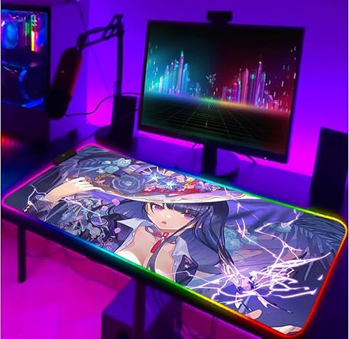 Mouse Pads Anime LED Mause Pad Gamer Laptop Gaming Mouse Mat RGB Mousepad Desk Protector Mats Pc,800x300x4MM