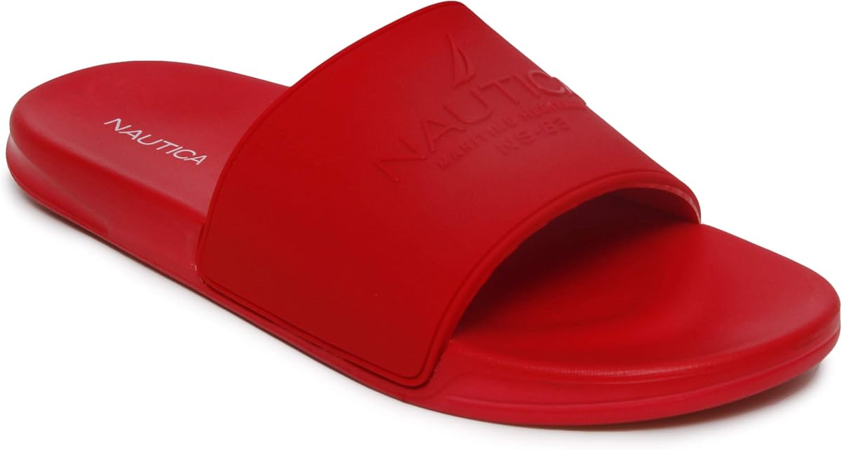 Nautica Sandalias con puntera abierta para hombre, cómodas zapatillas de ducha para interiores y exteriores