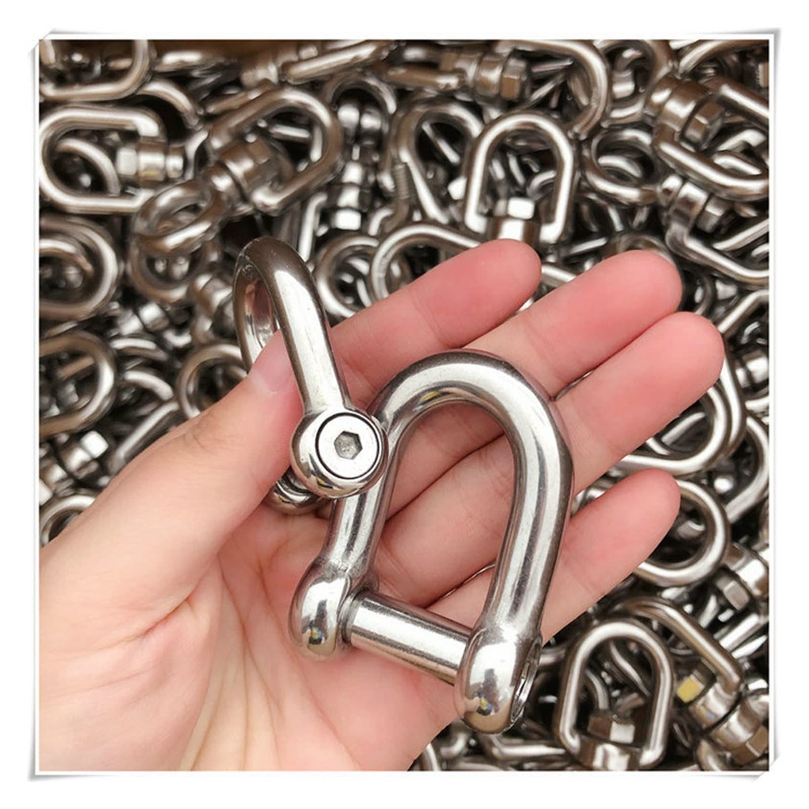 Schäkel, Edelstahlschäkel, kleiner Schäkel, hochfester Edelstahl 304 M5-M20 Sechskant-Ankerschäkel mit versenktem Stift und Dee-Typ(M12 5PCS)