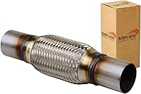 Vista 23 de Tubo Flexible de Escape SUISFLXGRO Universal Tipo 100% Acero Inoxidable Para Carga Pesada y Autos (1 PC, 2X8X12)