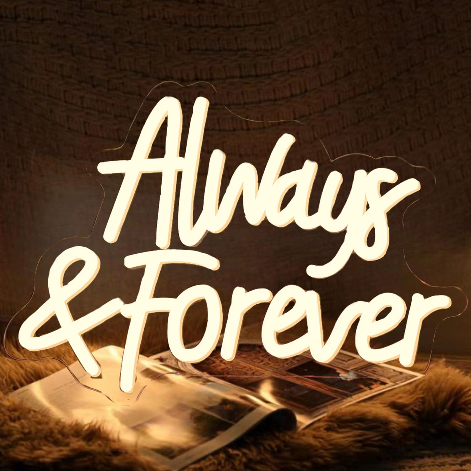 Always and Forever Neonschilder Hochzeits Neonschilder Wanddekoration Nachtlicht LED Neon Leuchtschild Party Hochzeit Bar Beauty Dekoration dimmbarer Schalter wiederverwendbare USB Stromversorgung