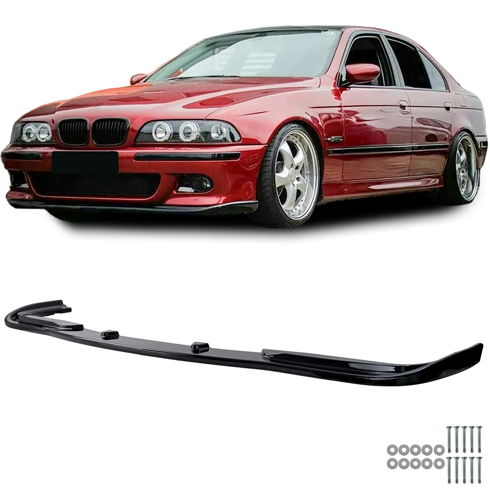 Front Spoilerlippe Schwarz Glanz passt für 5er BMW E39 Vorfacelift 1995-2000
