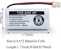 Vista 4 de BT162342 BT262342 Batería compatible con BT183342 BT283342 BT166342 BT266342 VTech CS6114 CS6419 CS6719 at&T EL52300 CL80111 teléfono inalámbrico