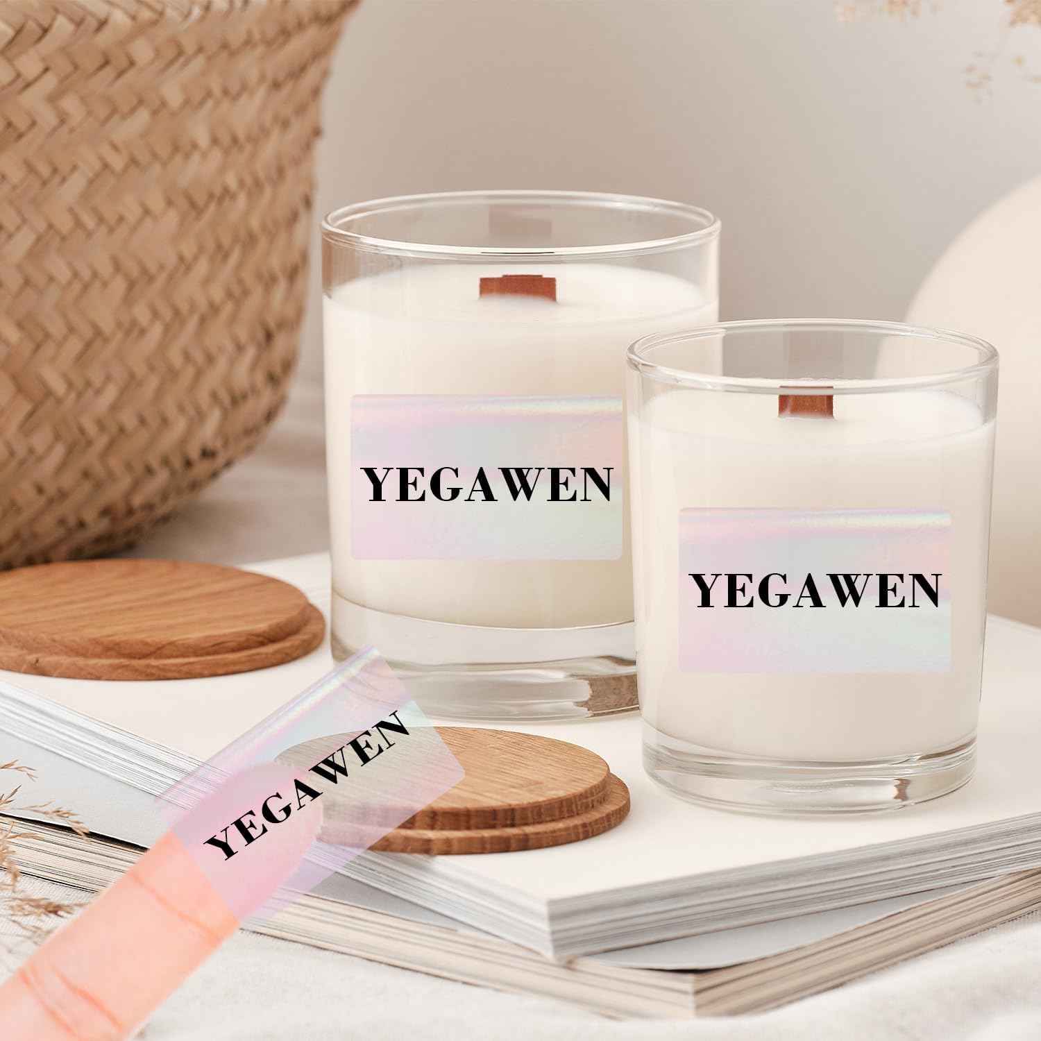 Transparent Thermal Labels Stickers, 2.25 x 1.25 Inch Clear Thermal Labels, Transparent Holographic Pink Direct Thermals Label, Perforation Line Design- 200 Sheets - Image 5