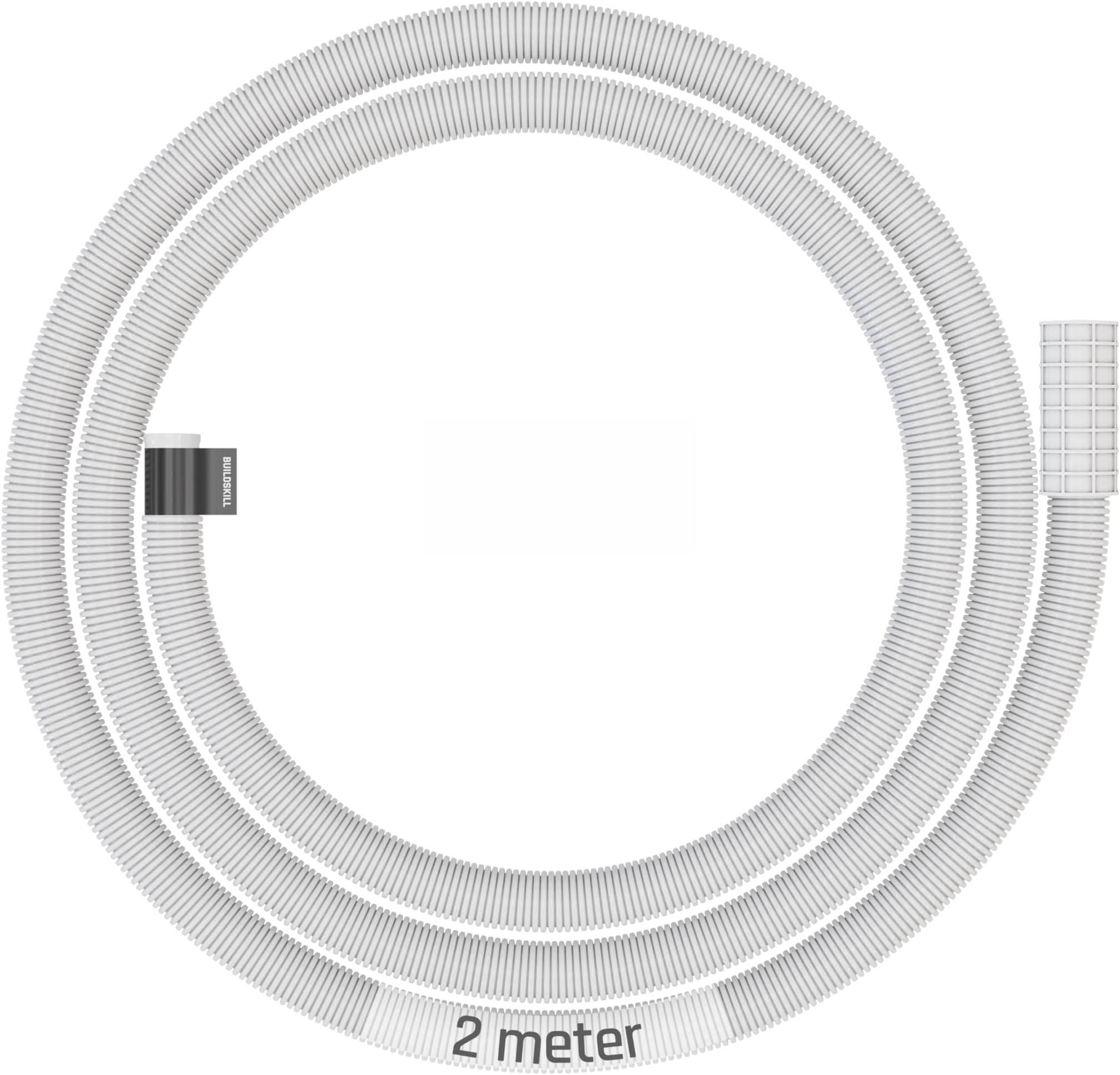 BUILDSKILL 2 Meter Semi-Automatic Washing Machine Pipe Inlet | Easy Install Soft PVC Material | 5-8Kg Washing Machine Water Inlet Pipe | Leak-Free Flexible Design Rubber Interface (Pack of 1-White)