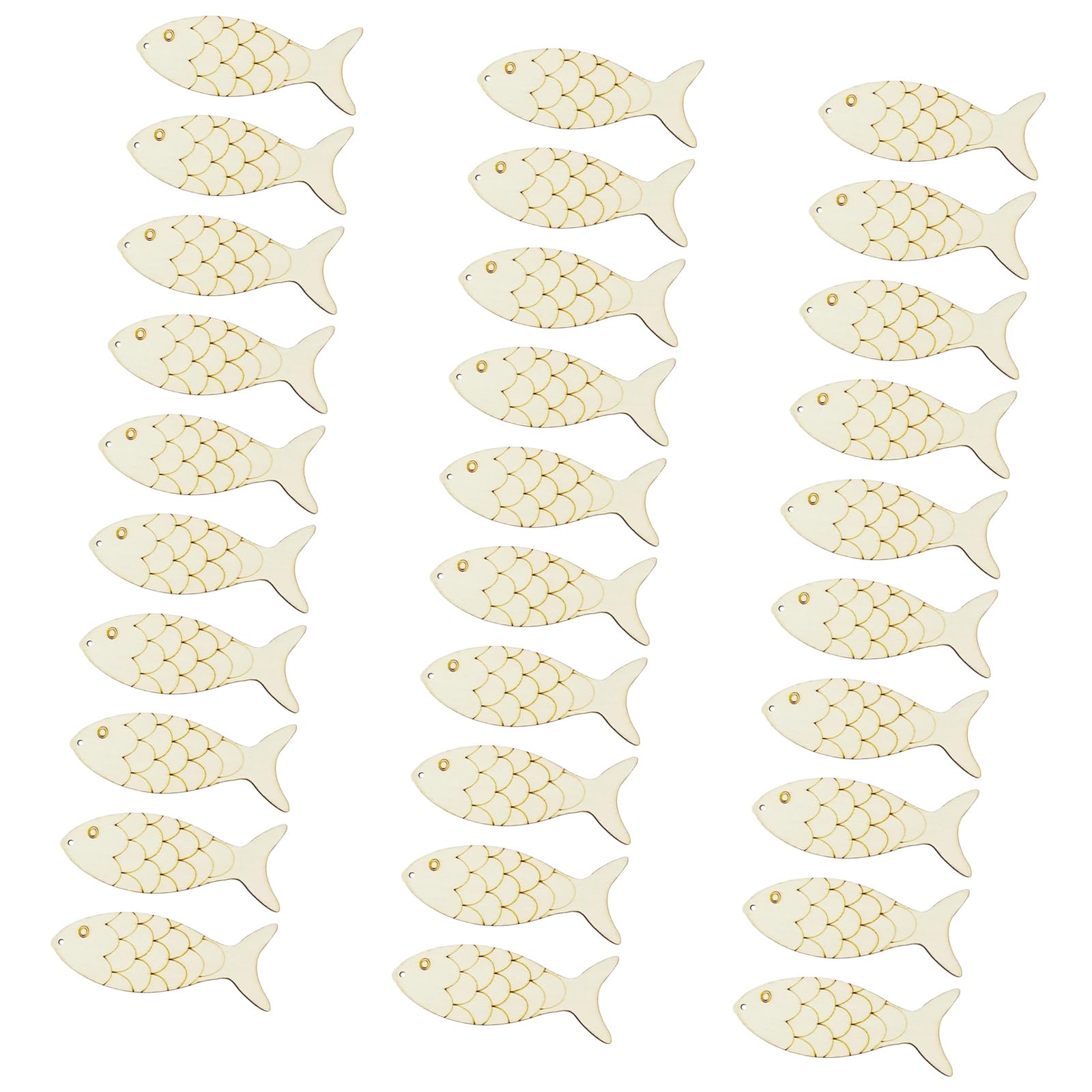 carotoe 30 Unpainted Wooden Fish Templates Artistic Projects Home Party Natural Design Wood Fish Blanks for Painting