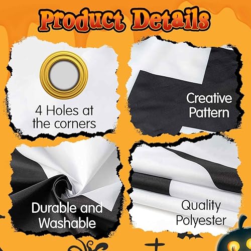 Halloween Trunk or Treat Car Decorations Kit, Car Archway Garage Door Decoration Halloween Haunted House Trunk Banner Waterproof for Outdoor Party Supplies (Skeleton)
