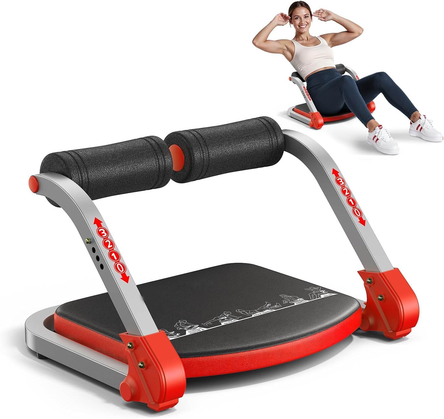 KAUNOPILIS Ab Machine for Home Gym | Adjustable Ab Trainer with 3 Resistance Levels & Auto Rebound | Sit-Up Exercise Equipment for Core, Abs, Arms & Legs | Foldable Crunch Machine-image-45