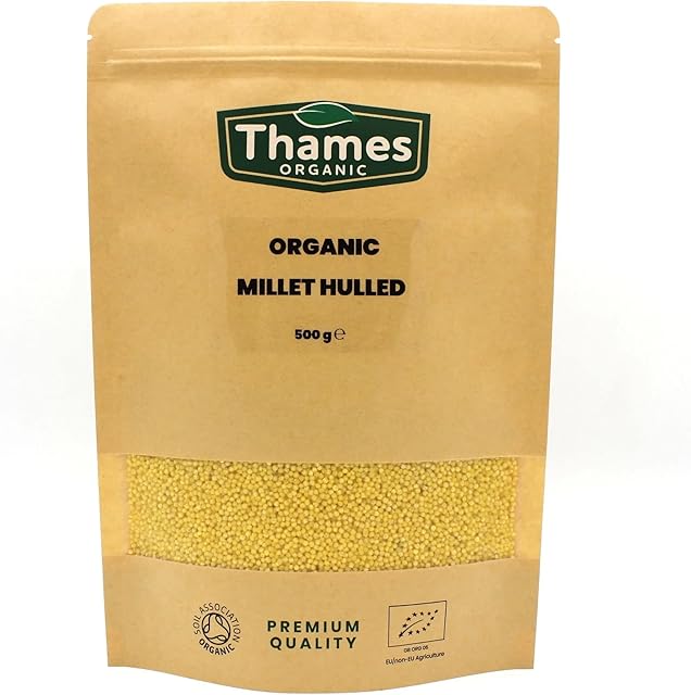 Organic Millet Hulled 500g - Delicious Grain, Certified Organic, Raw, GMO Free, Whole Grain, Vegan, High Fibre - Thames Organic