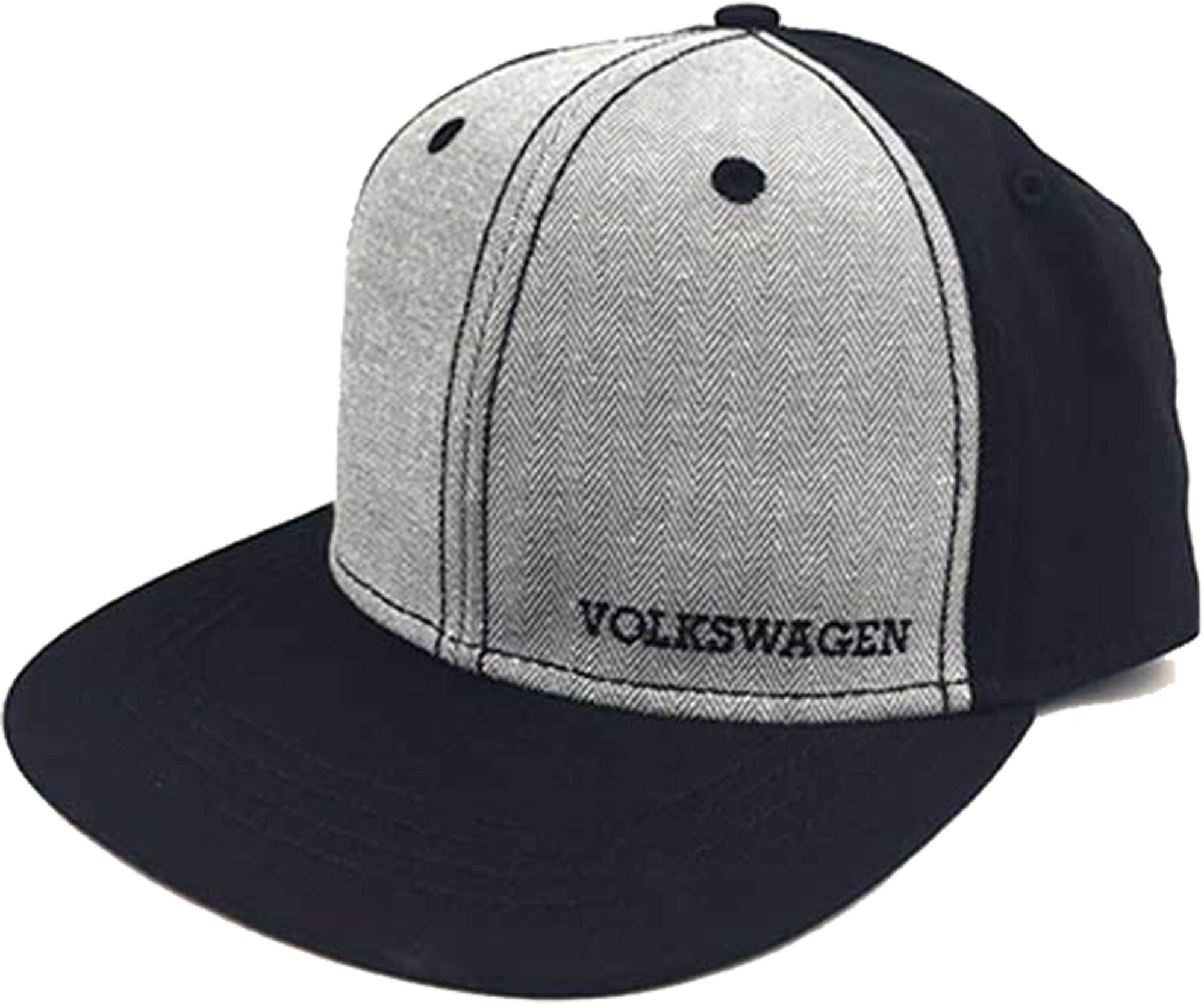 Volkswagen Twill Snapback Flat Bill Hat Black/Grey