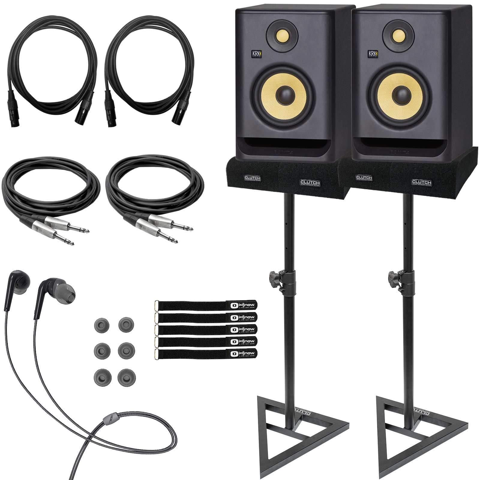 KRK Rokit RP5G4 4th Gen 5" Powered Active Studio Monitor Speaker Pair TRS Cables