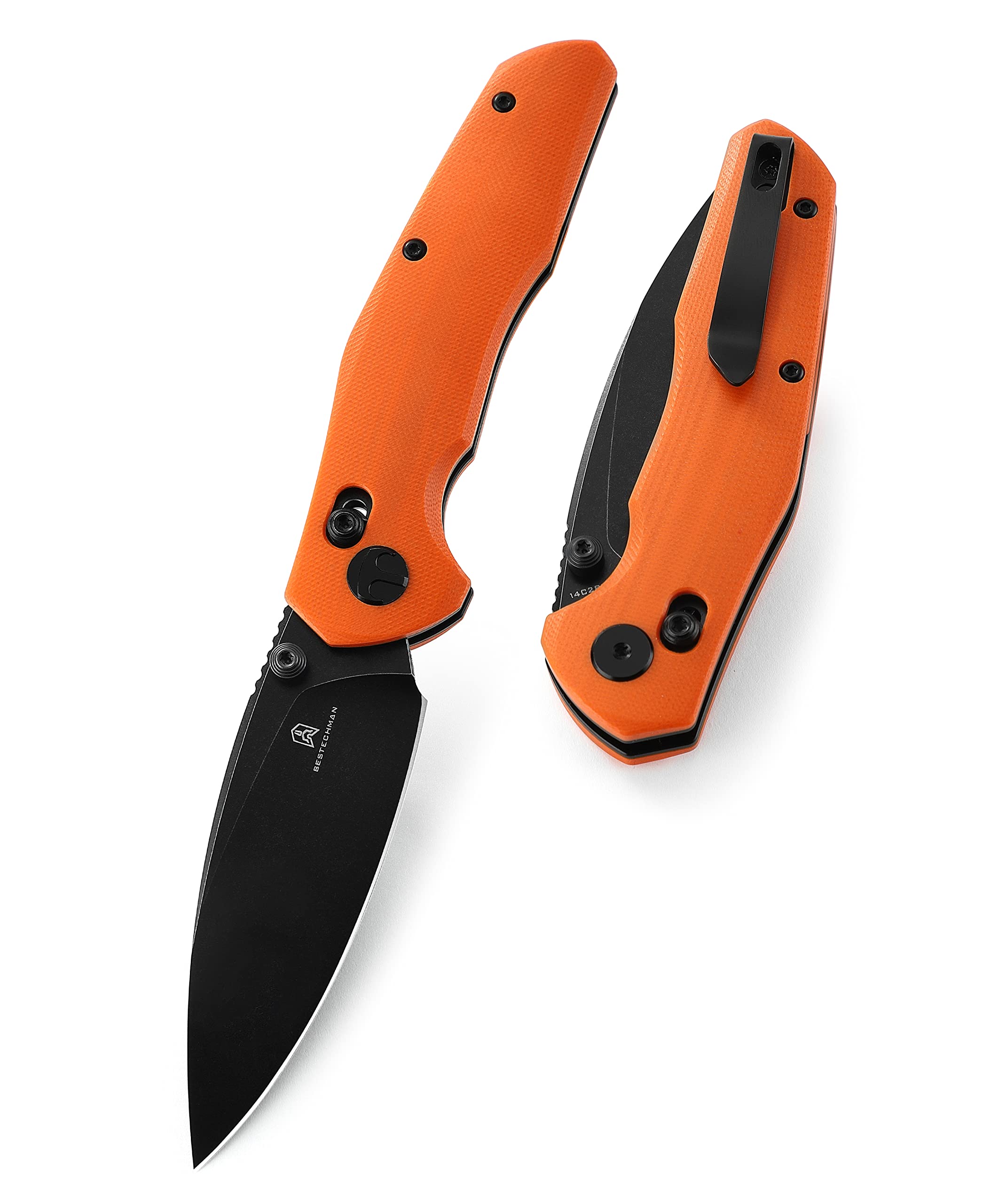 Amazon.com: BESTECHMAN Ronan EDC Folding Knife Orange G10 Handle