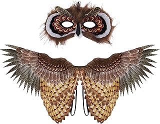 Alodidae Owl Wings Mask Costume Set Bird Wing Eagle Hawk Costumes Halloween Party Props