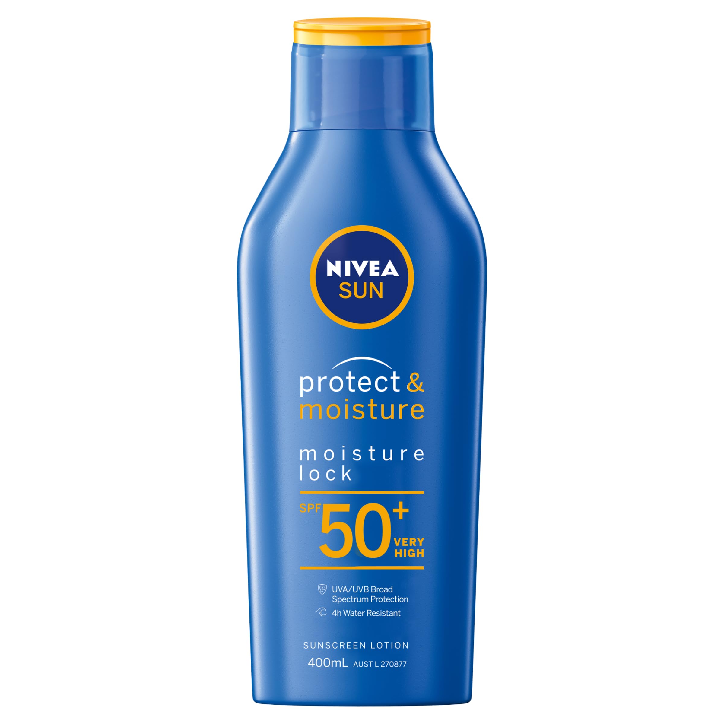 NIVEA SUN Protect & Moisture, Moisture Lock Sunscreen Lotion SPF 50+ 400ml