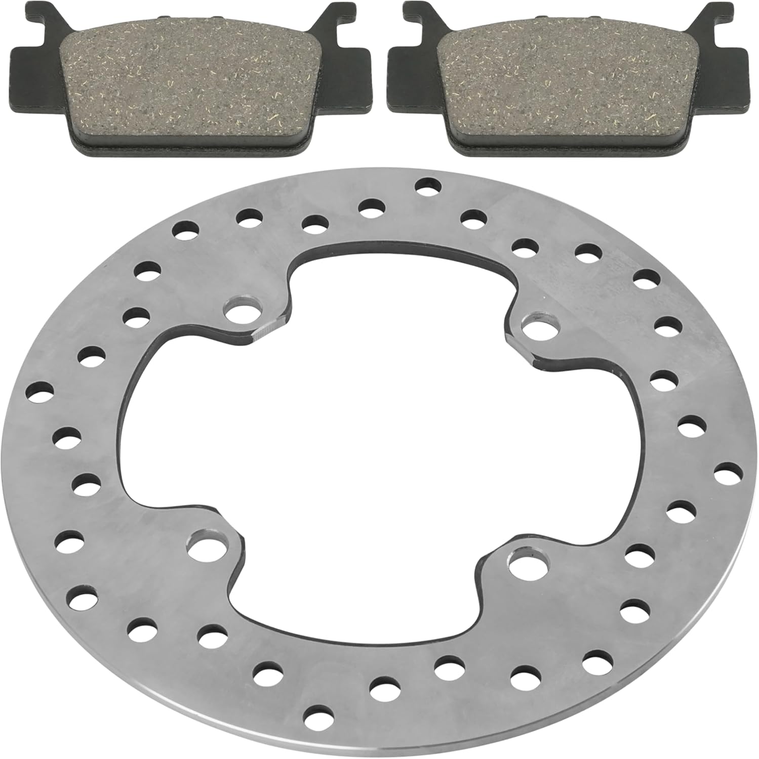 Caltric Rear Brake Disc and Pads Compatible with Honda Pioneer 1000 SXS1000M3 2016-2022 / Pioneer 1000-5 SXS1000M5 2016-2022