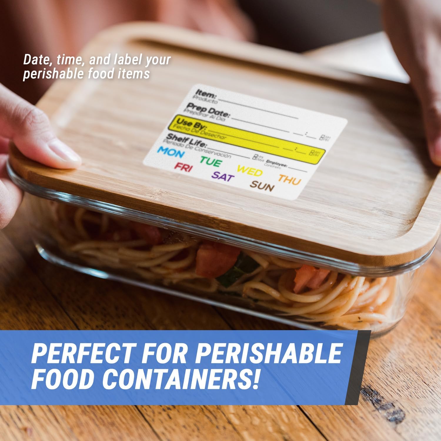 600 Shelf Life Food Rotation Labels, 2" x 3" Write On Meal Prep Date Labels for Container Food Service Stickers, 2 Rolls of 300