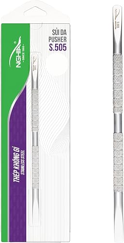NGHIA Pusher - S-506 (Stainless Steel) | Double–Ended Nail Cleaner and Spoon Pusher | Premium Quality for Nail Care | Ergonomic Design | Suitable for Professional & Home Use