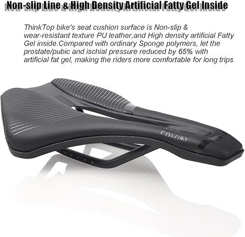 Miniatura 3 de ThinkTop Ultraligero profesional bicicleta sillín PU transpirable gel relleno de sílice suave asiento cojín MTB bicicleta de carretera sillín de