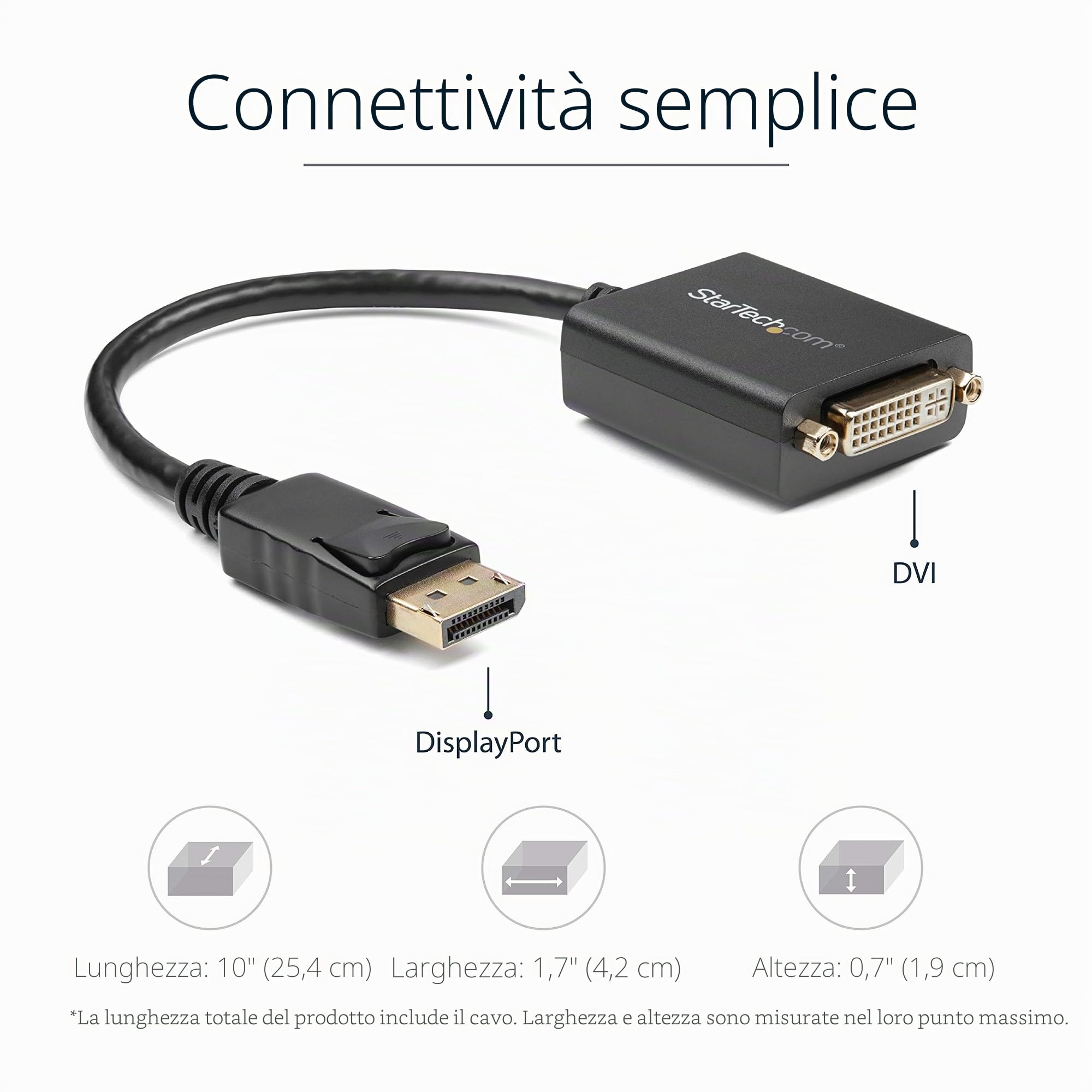 StarTech DP2DVI2 Adattatore Convertitore Video DisplayPort a DVI