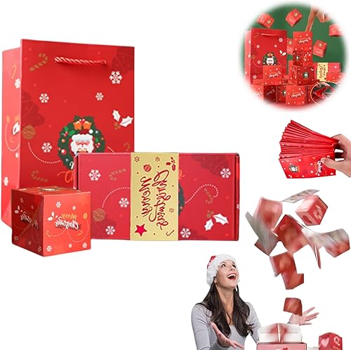 Miniatura 6 de XQGMAN 121620 cajas de regalo de Navidad, caja de regalo sorpresa, soporte para dinero, explosión sorpresa de Navidad, cajas de regalo plegables con