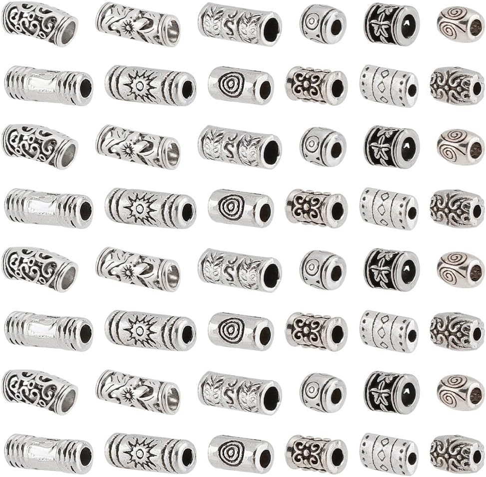 PH PandaHall 120Pcs 12 Style Tibetan Spacer Beads, Round