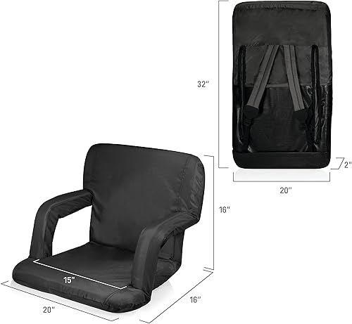 Miniatura 3 de PICNIC TIME NHL Ventura - Asiento reclinable para estadio con soporte de respaldo, asiento para grada, silla de playa
