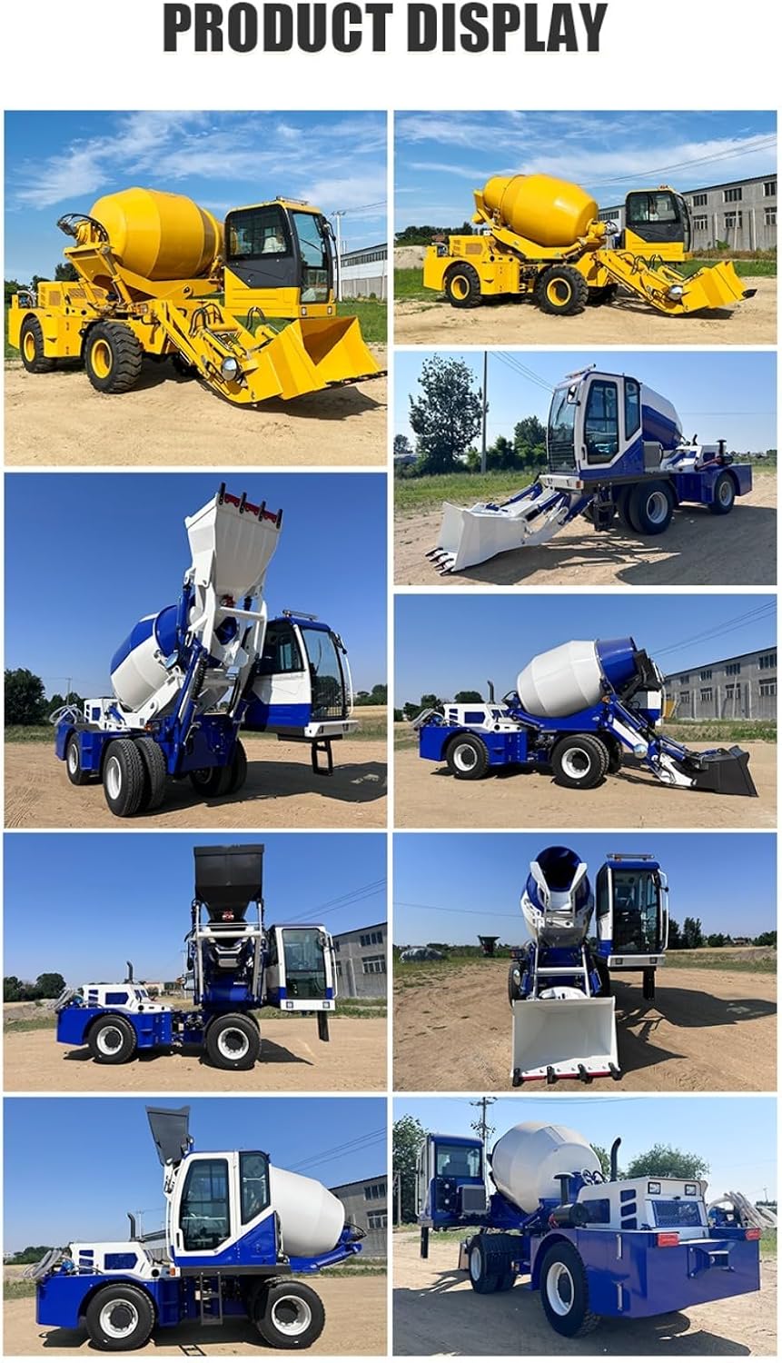 Integrated Self-Loading Concrete Mixer Truck with Enhanced Drum Power for Small Infrastructure and House Projects