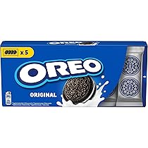 Oreo Original, Biscotti al Cacao Ripieni di Crema al Gusto Vaniglia, 220g (5 monoporzioni da 44g)