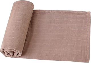 LifeTree Muslin Swaddle Blankets, 100% Organic Cotton, Muslin Receiving Blanket Wrap Unisex for Boys & Girls, Large 47 x 47 inches, Baby Swaddling Blanket