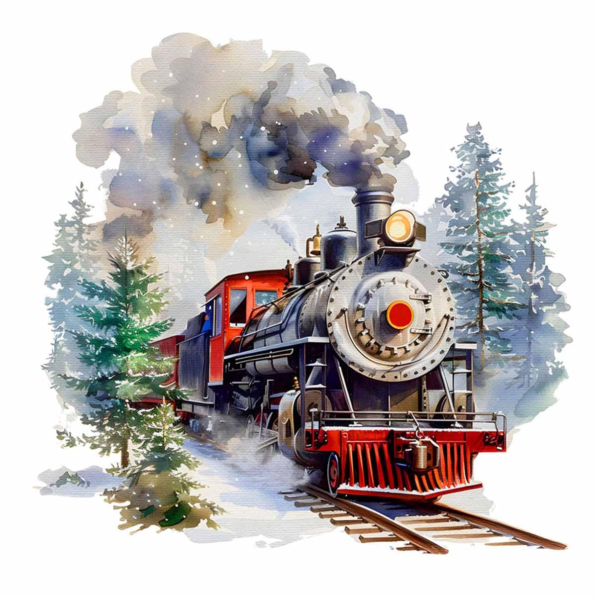 WinhappyhomeWatercolor Steam Train Wall Stickers Forest Tree Sticker Bedroom Living Room Office Decoration Decals