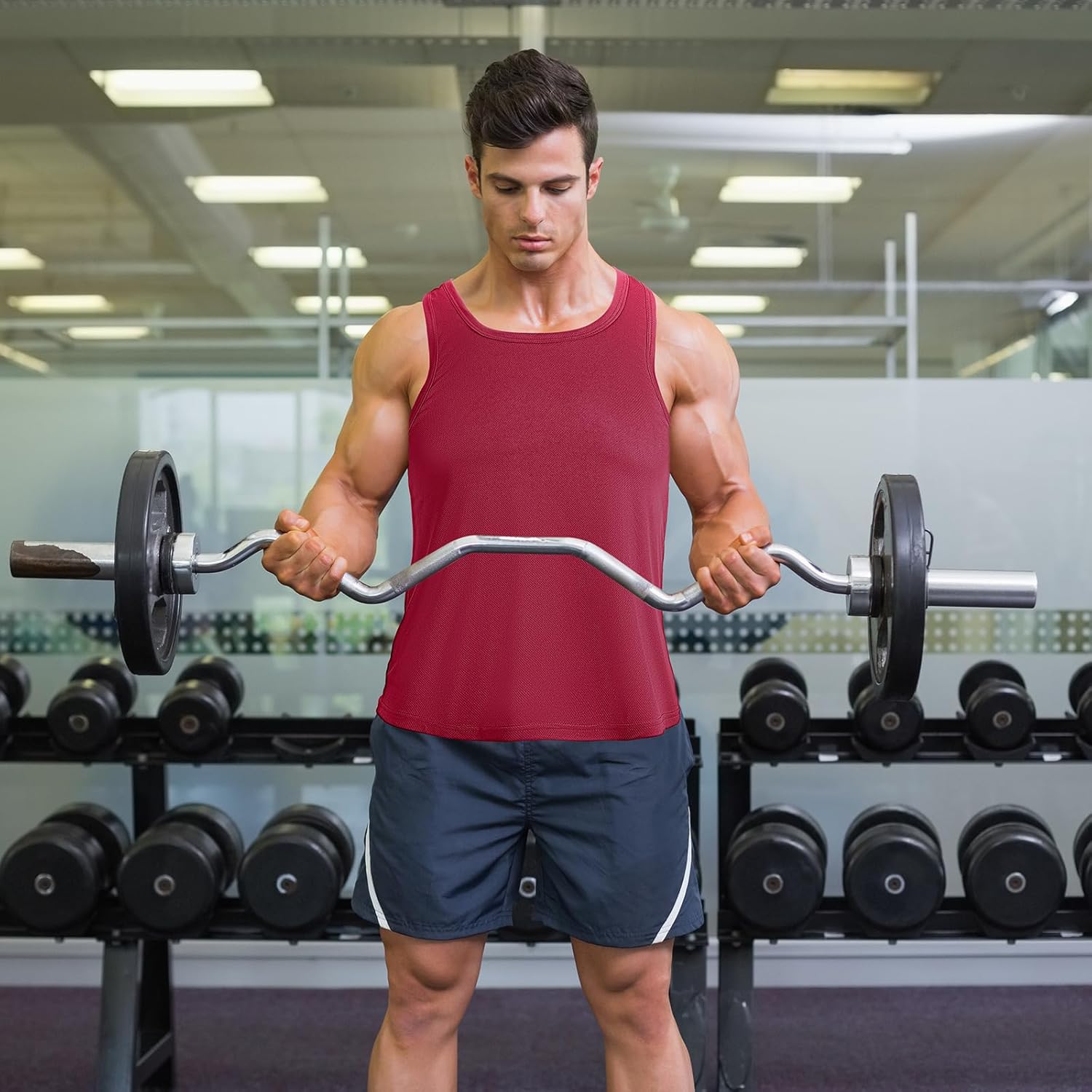 5 Pack Men's Workout Y-Back Tank Top Muscle Gym Sleeveless Shirts Running Tank Top - Image 3