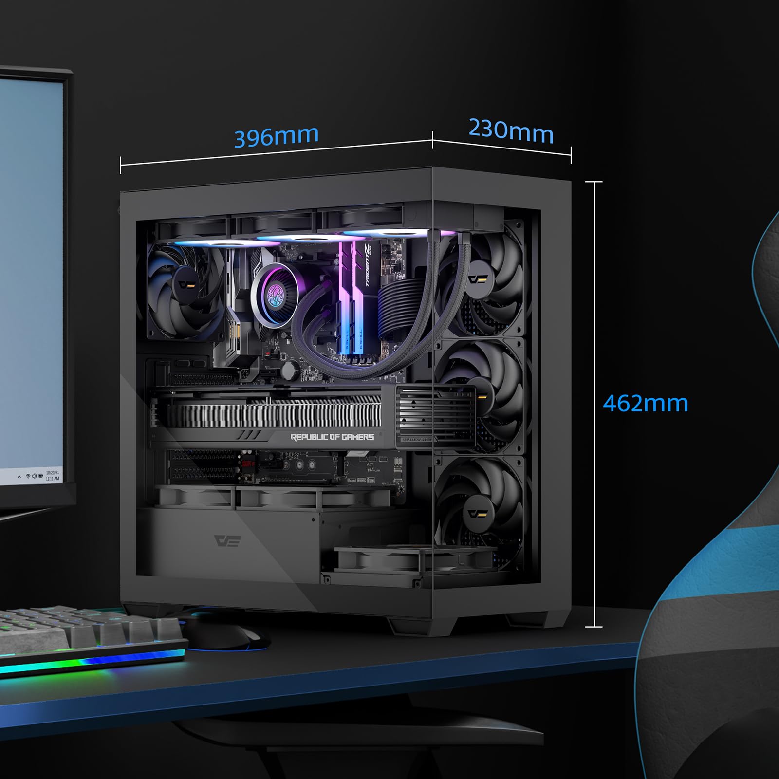 Amazon.com: darkFlash ATX Mid-Tower PC Case, Pre-Install 1