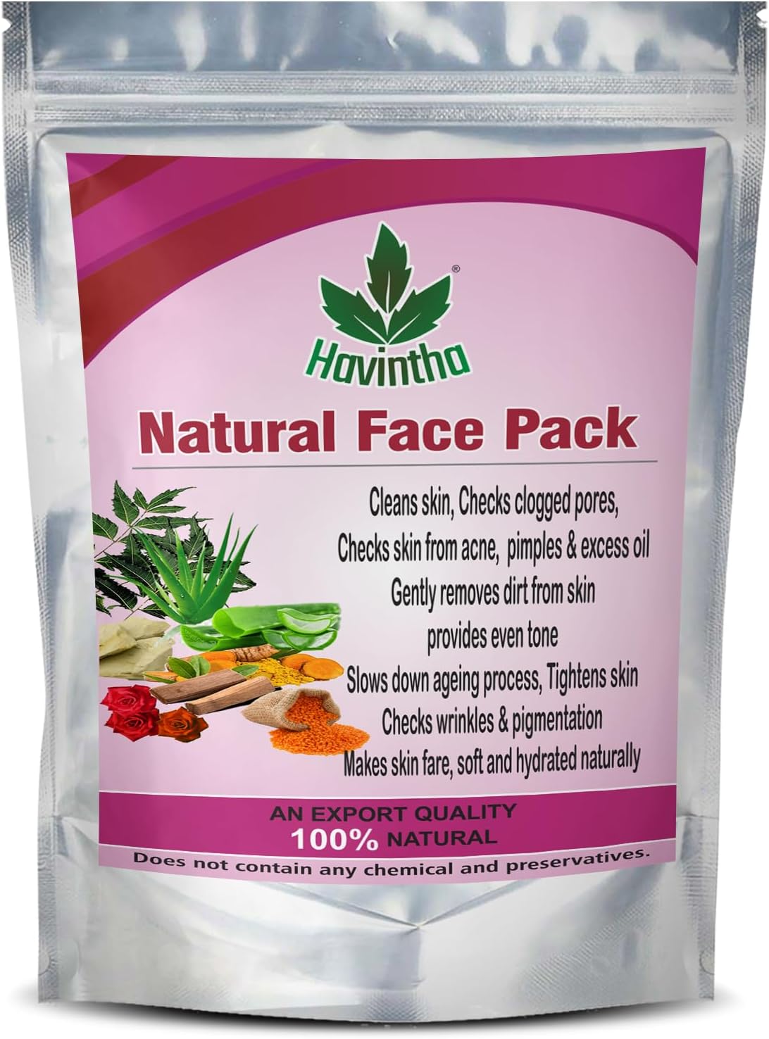 Havintha Face Pack For Skin Fairness Brightening Skins, Wrinkles, Dark Circles Spots - 227 grams